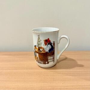 Vintage Norman Rockwell Museum "For a Good Boy" Porcelain Coffee Mug Cup